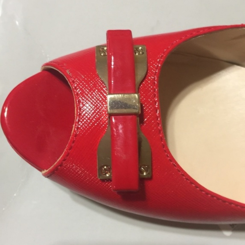 Marc Fisher Red Marsha Peep Toe Heels 8.5M - Picture 12 of 12